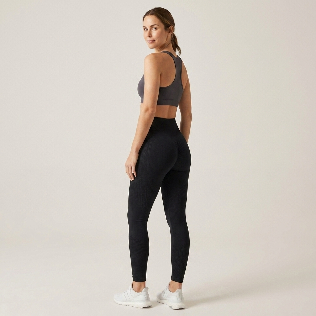 AuraLift 3D Leggings — back view with lifting ruching